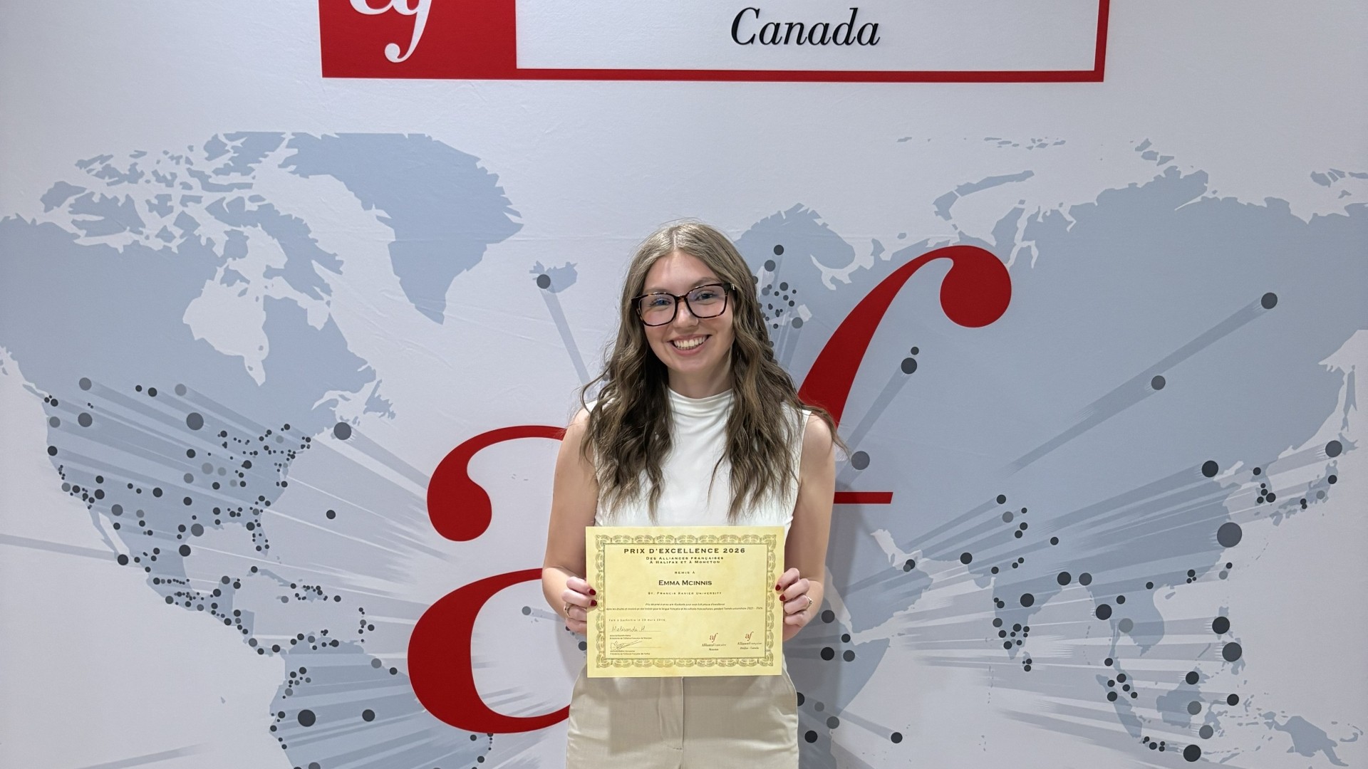 emma StFX student Emma McInnis recognized for excellence in French with